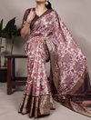 YNF7050 Tussar Silk Printed With Viscose Border Saree Suppliers In India